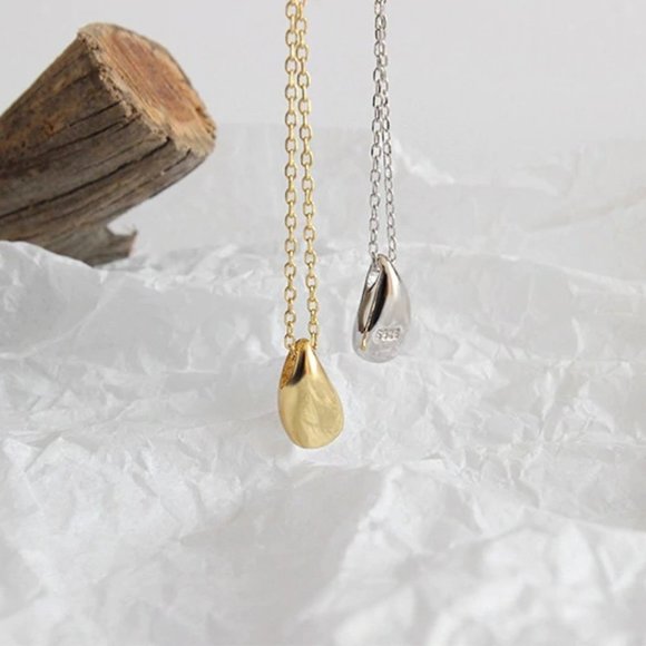 *NEW Gold/925 Sterling Silver Waterdrop Necklace - Picture 4 of 8